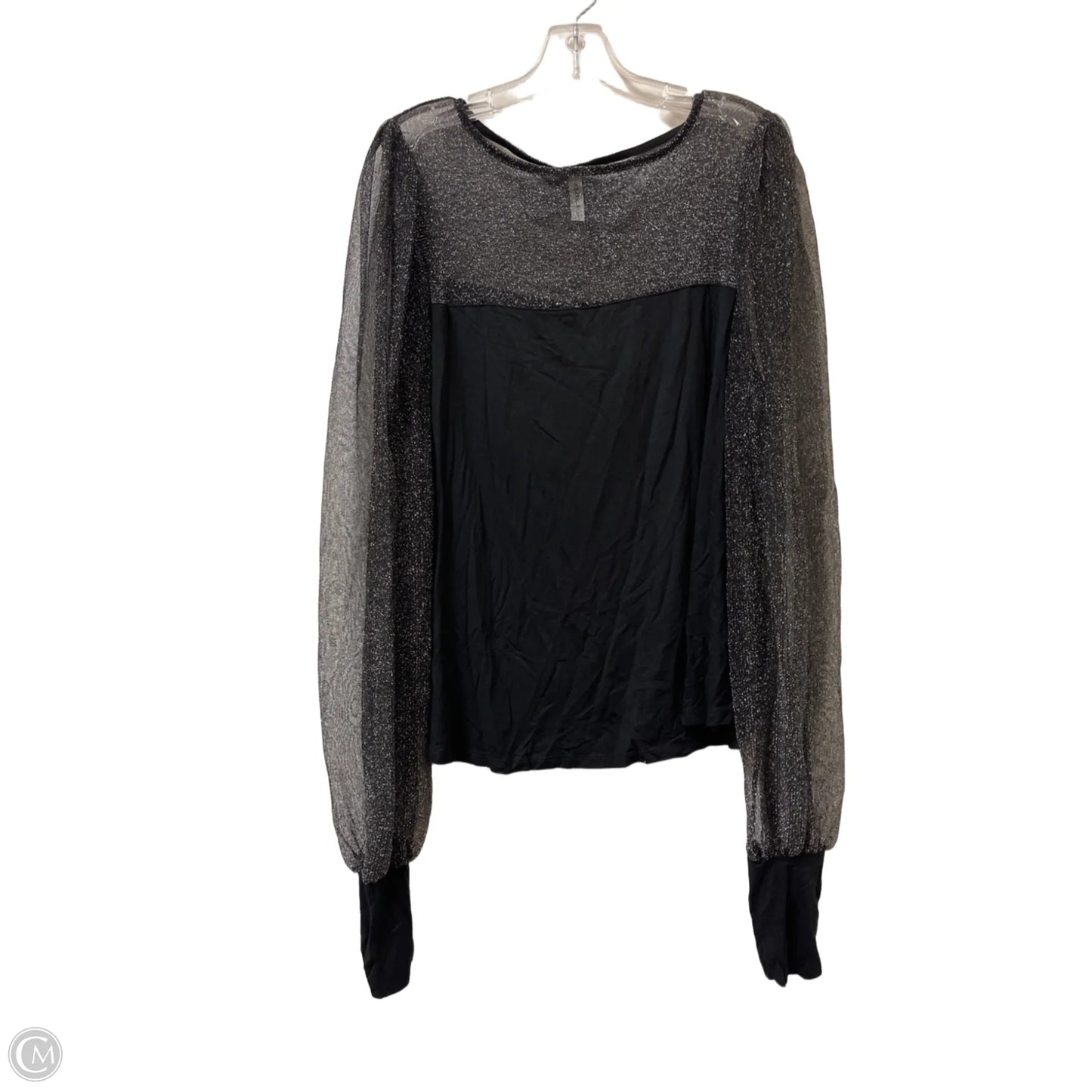Top Long Sleeve By Emerald In Black, Size: 1x
