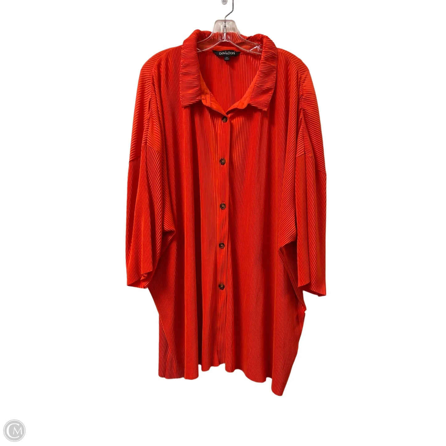 Blouse Long Sleeve By Davi & Dani In Orange, Size: 3x