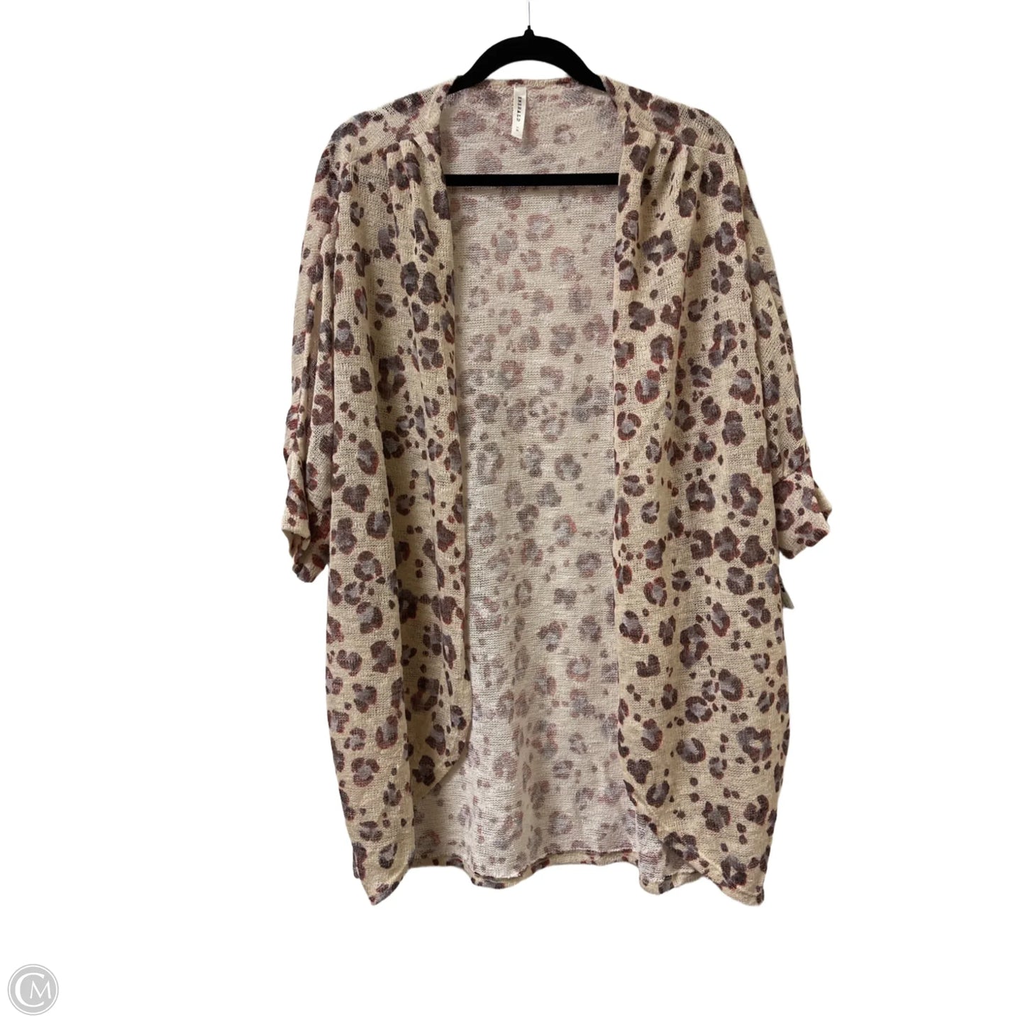 Sweater Cardigan By Emerald In Animal Print, Size: 1x
