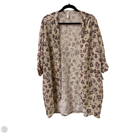 Sweater Cardigan By Emerald In Animal Print, Size: 1x