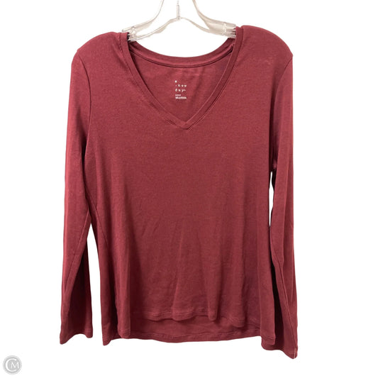 Top Long Sleeve Basic By A New Day In Red, Size: L