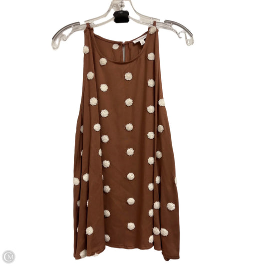 Top Sleeveless By Blu Pepper In Brown, Size: L