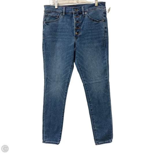 Jeans Skinny By Express In Blue Denim, Size: 10