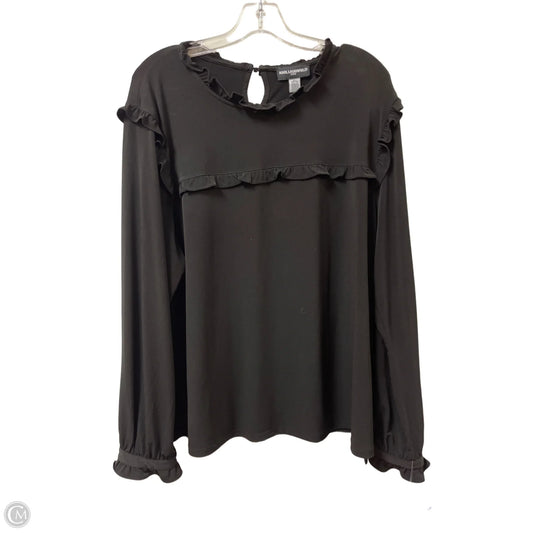 Top Long Sleeve Designer By Karl Lagerfeld In Black, Size: Xl