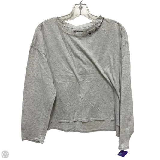 Top Long Sleeve Basic By Calvin Klein In Grey, Size: Xl