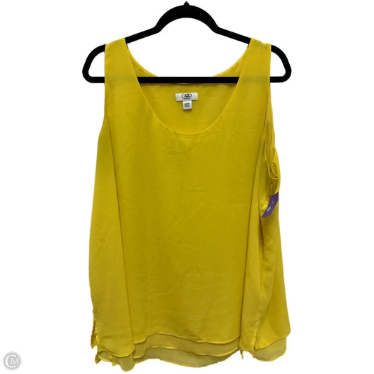 Top Sleeveless By Cato In Yellow, Size: 2x