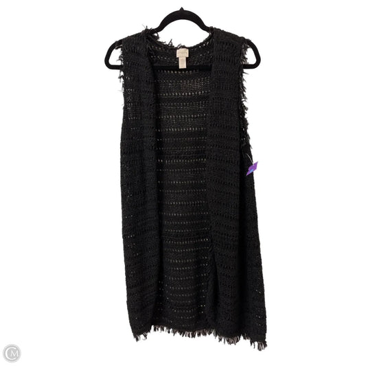 Vest Sweater By Chicos In Black, Size: S