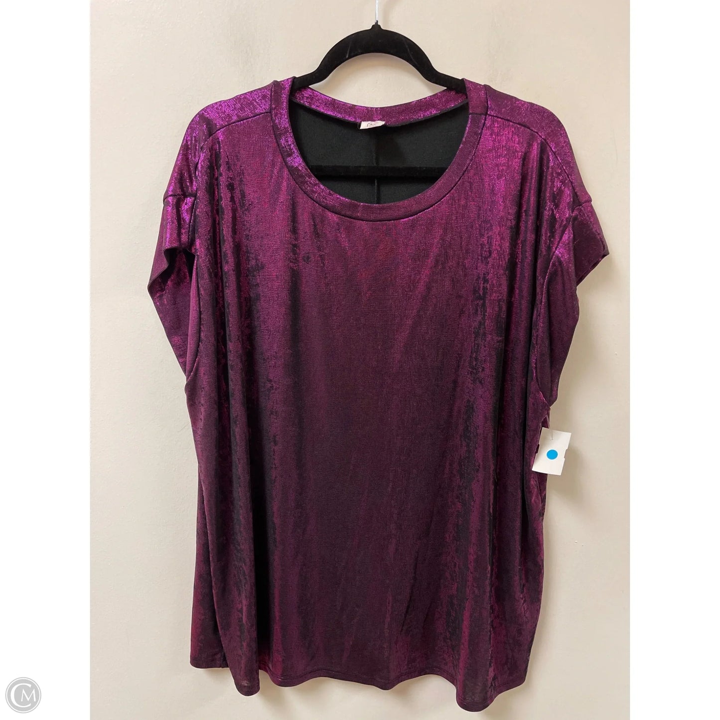 Top Short Sleeve By Clothes Mentor In Purple, Size: 2x