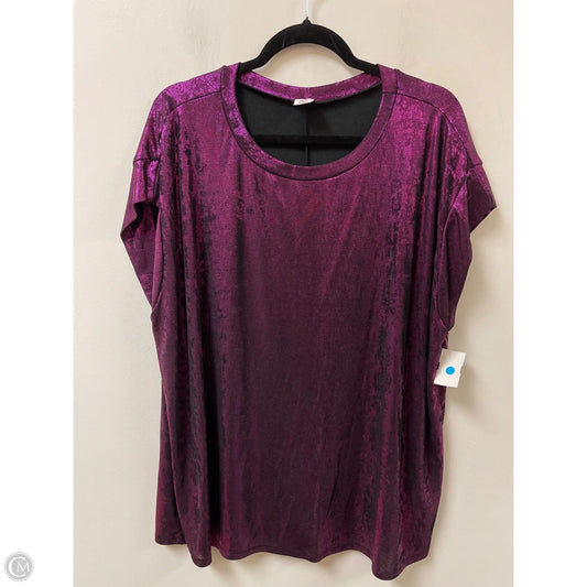 Top Short Sleeve By Clothes Mentor In Purple, Size: 2x