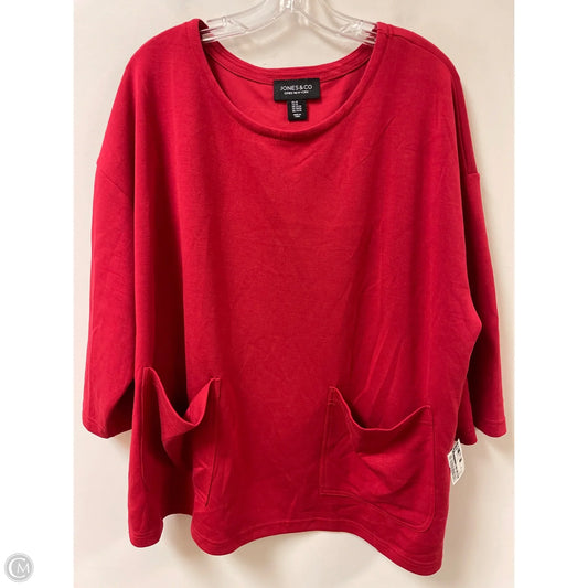 Top Long Sleeve By Jones New York In Red, Size: 2x