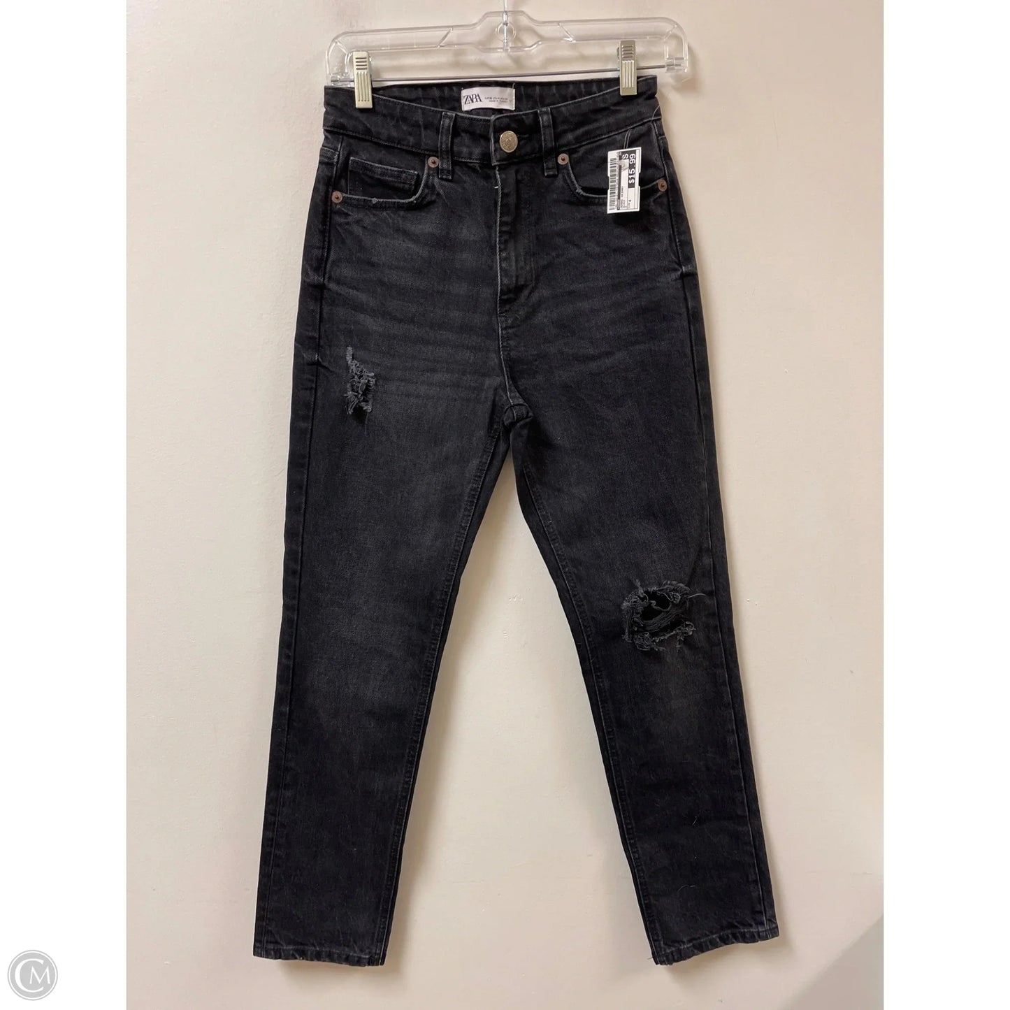 Jeans Skinny By Zara In Black, Size: 4