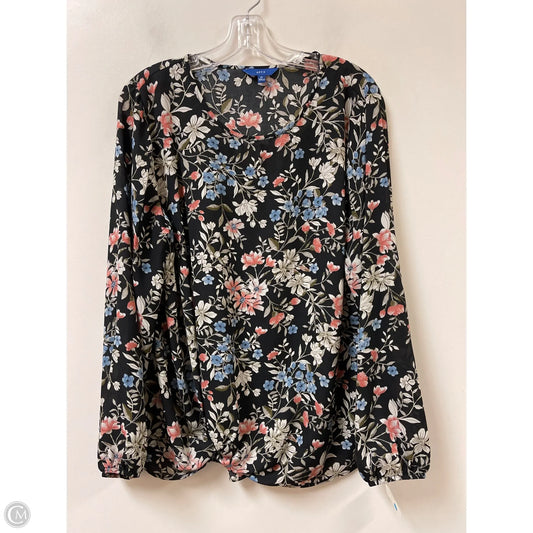 Top Long Sleeve By Apt 9 In Floral Print, Size: Xl