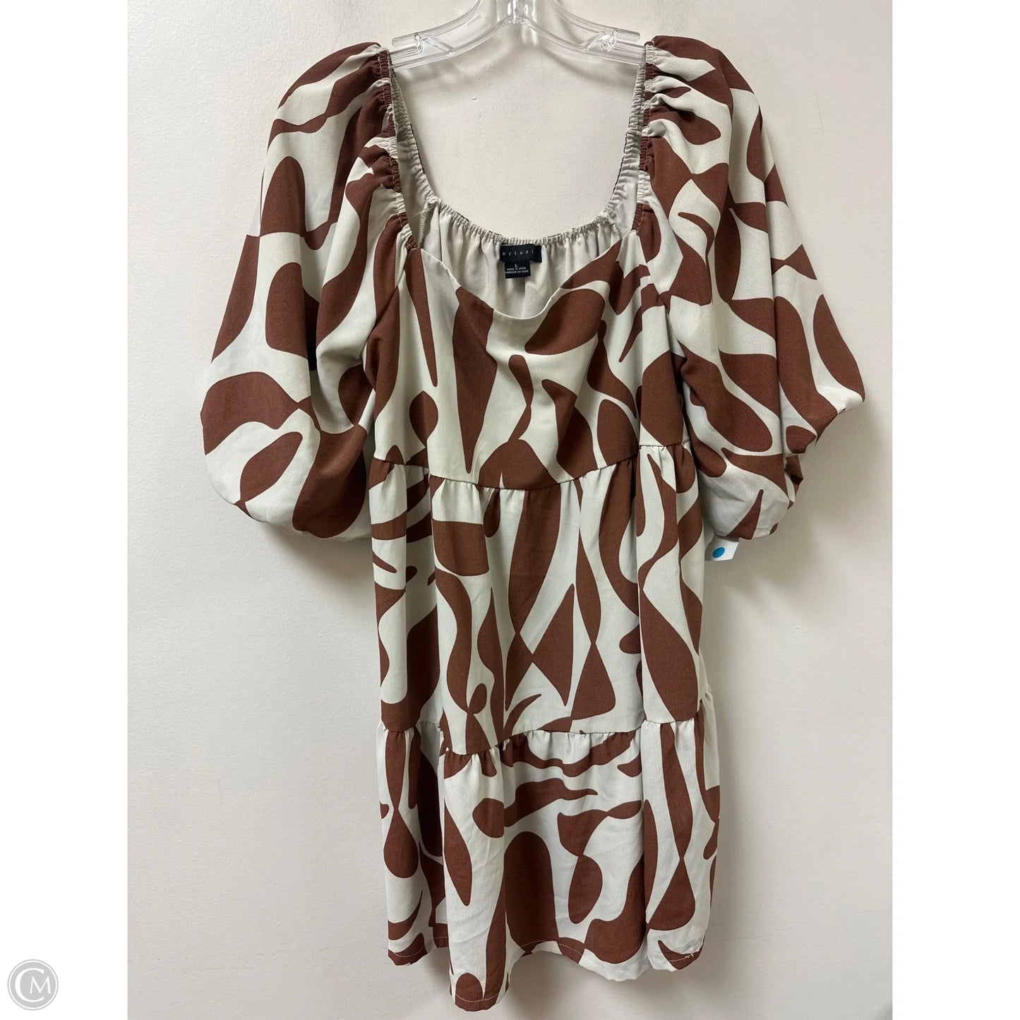 Dress Casual Midi By Sanctuary In Brown & Cream, Size: L