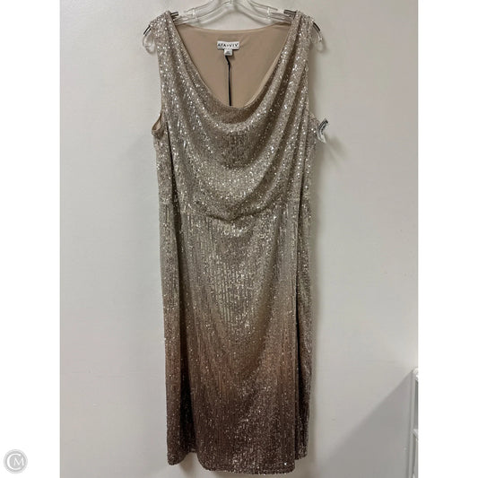Dress Party Midi By Ava & Viv In Gold, Size: 1x