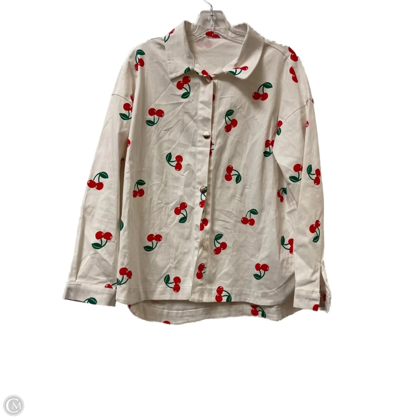 Jacket Shirt By Clothes Mentor In Red & White, Size: Xl