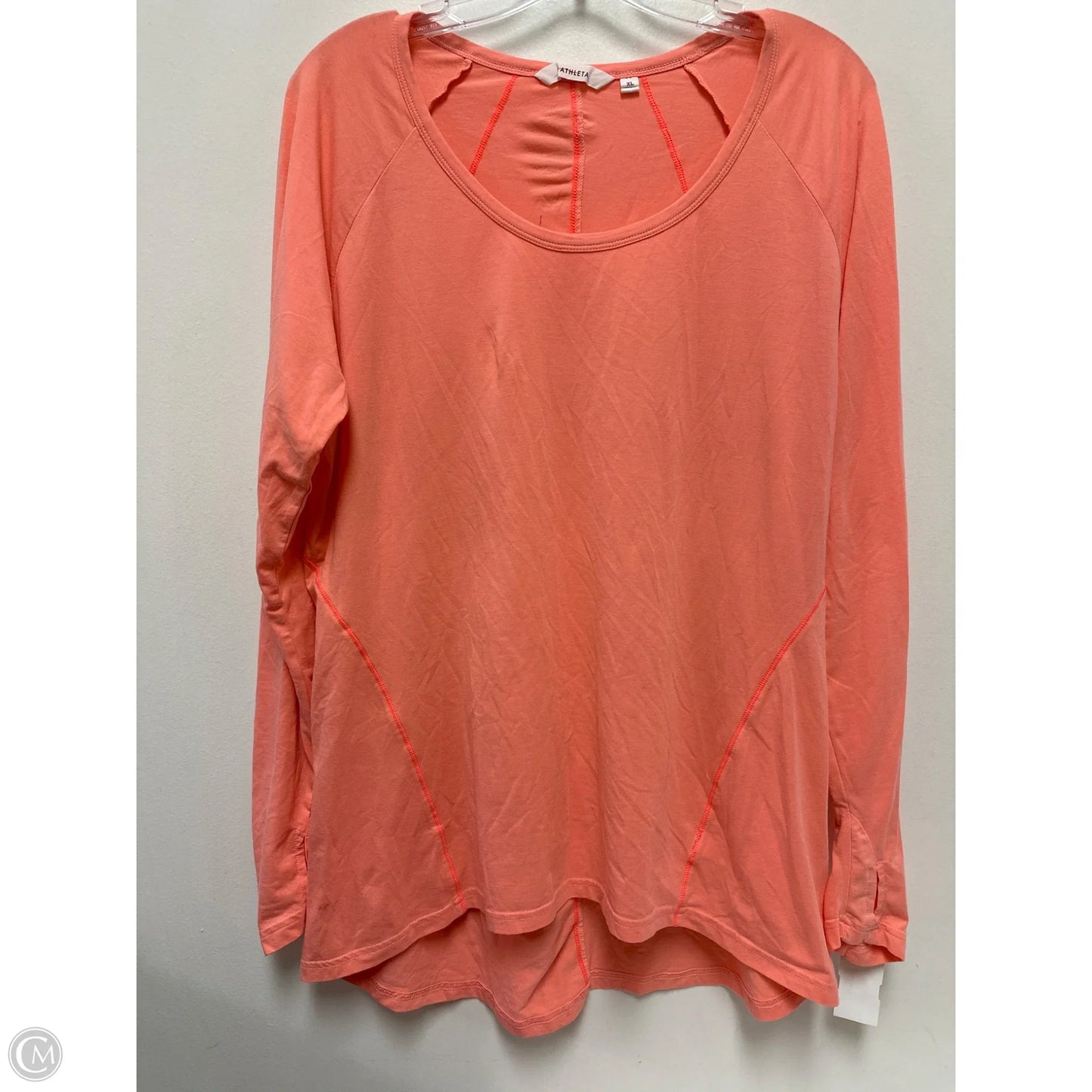 Athletic Top Long Sleeve Crewneck By Athleta In Orange, Size: Xl