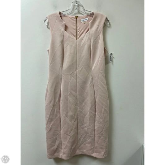 Dress Casual Midi By Calvin Klein In Pink, Size: L