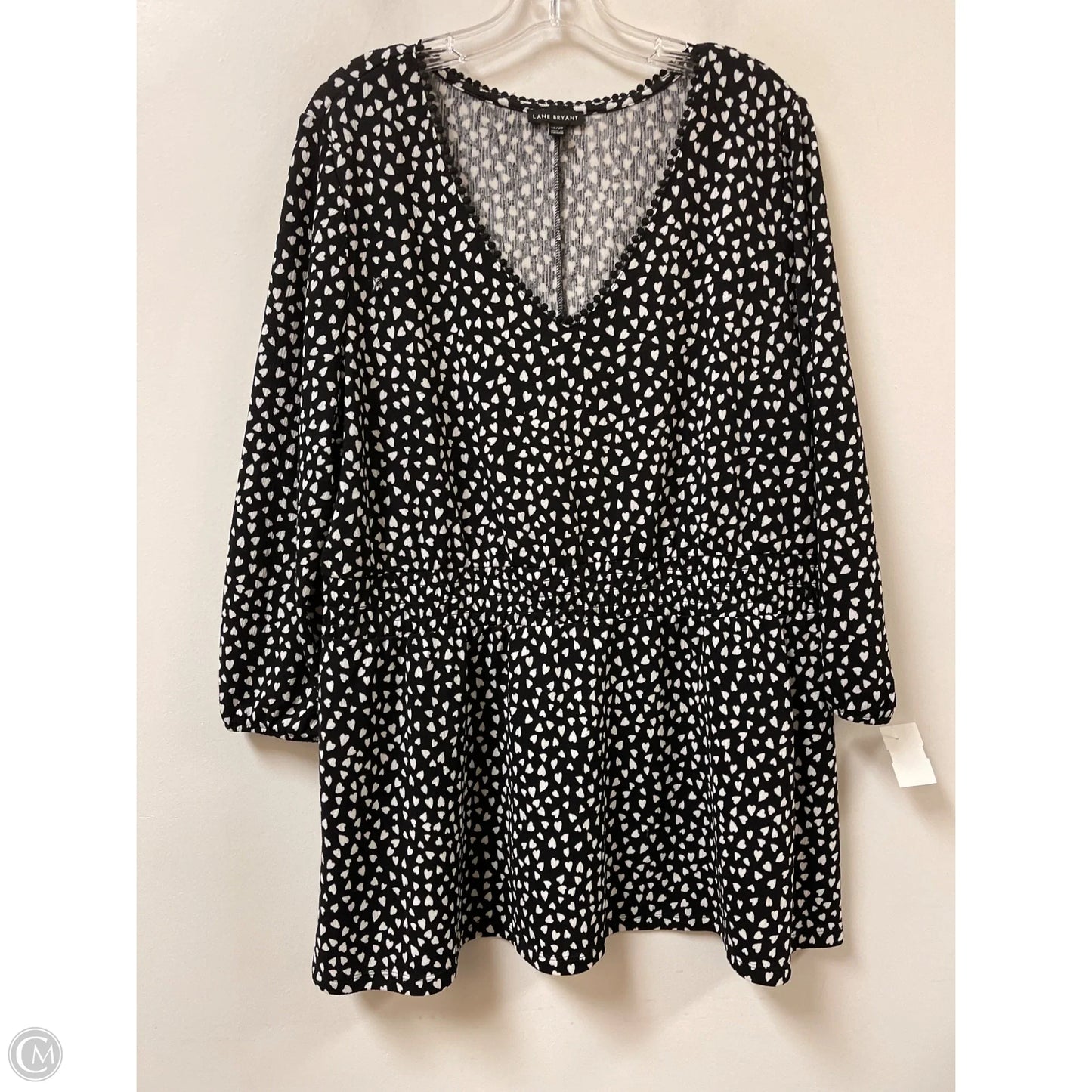Top Long Sleeve By Lane Bryant In Black & White, Size: 2x