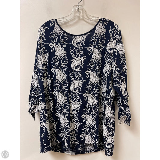 Top Long Sleeve By Clothes Mentor In Navy, Size: 3x