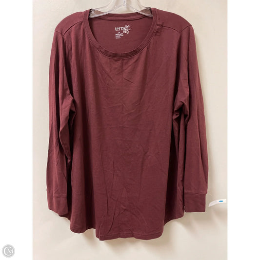 Top Long Sleeve Basic By Terra & Sky In Red, Size: 2x
