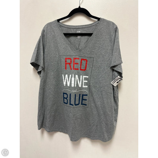 Top Short Sleeve By Evri In Grey, Size: 1x