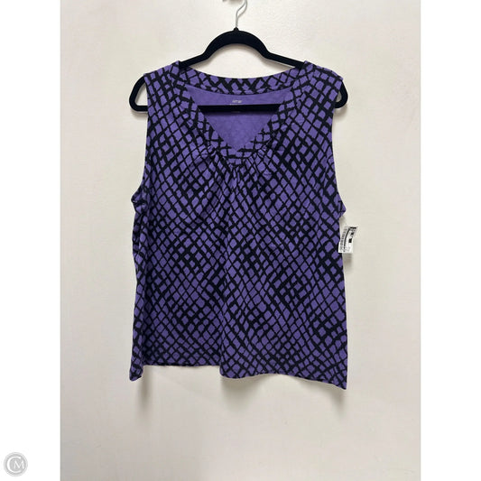 Top Sleeveless By Apt 9 In Purple, Size: 1x