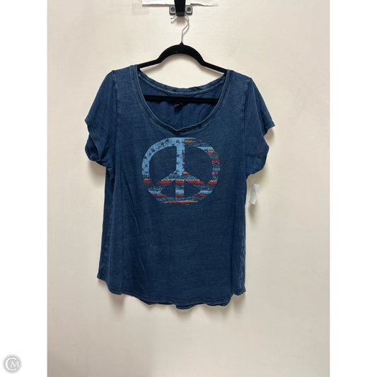 Top Short Sleeve By Lucky Brand In Navy, Size: Xl