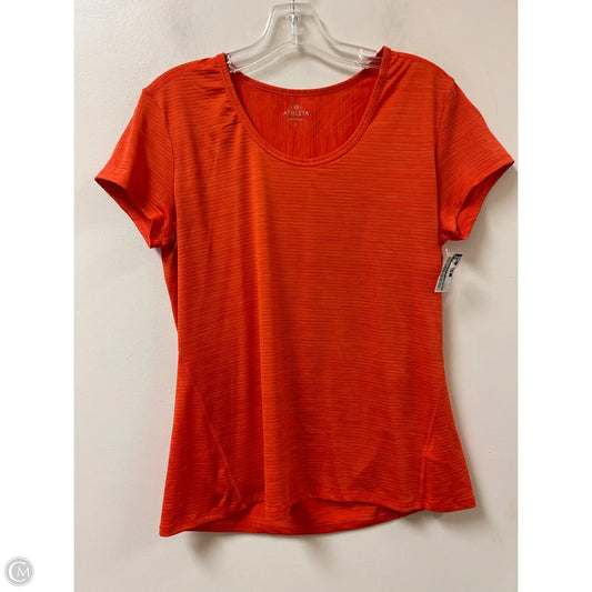 Athletic Top Short Sleeve By Athleta In Orange, Size: L