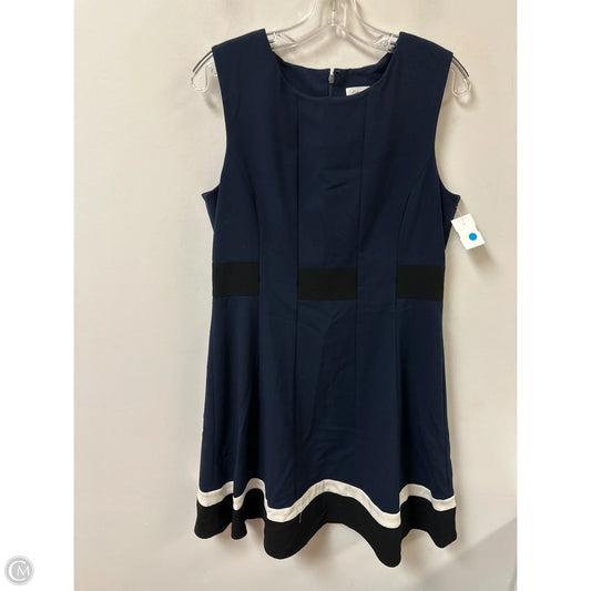 Dress Casual Midi By Calvin Klein In Navy, Size: L