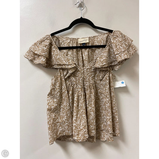 Top Short Sleeve By Universal Thread In Tan, Size: S