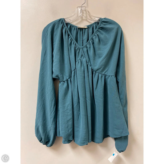 Top Long Sleeve By Clothes Mentor In Blue & Brown, Size: L