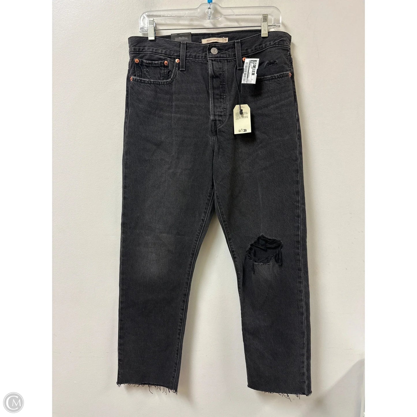 Jeans Straight By Levis In Black, Size: 12