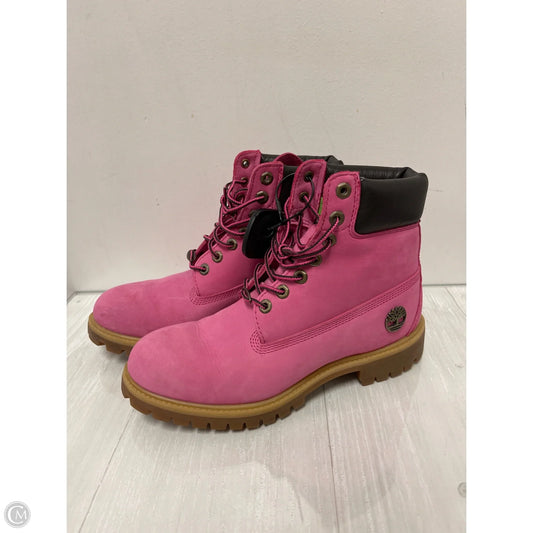 Boots Ankle Heels By Timberland In Pink, Size: 8