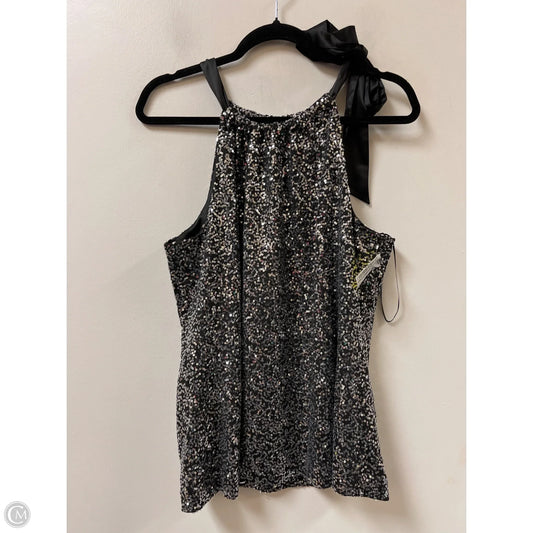 Top Sleeveless By T Tahari In Black & Silver, Size: Xl