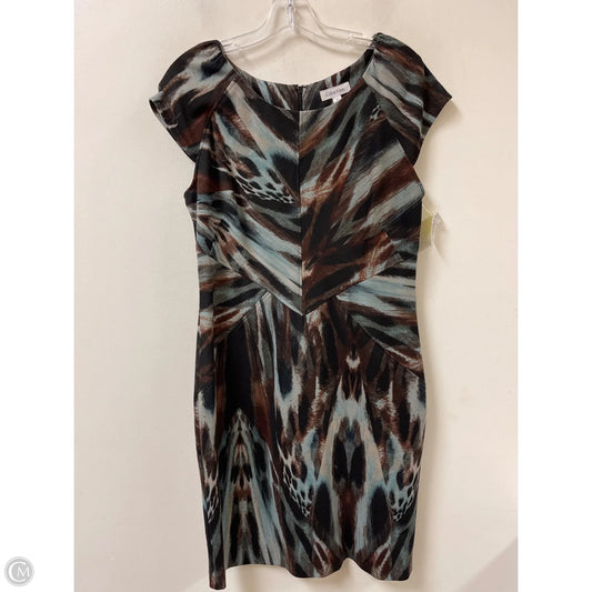 Dress Casual Midi By Calvin Klein In Brown & Grey, Size: L