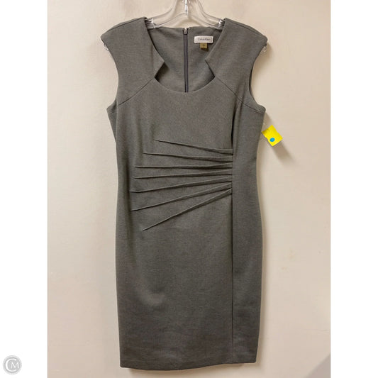 Dress Casual Midi By Calvin Klein In Grey, Size: M