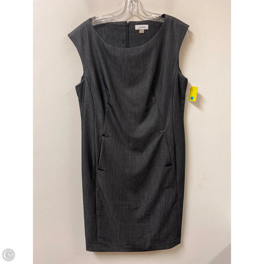 Dress Casual Midi By Calvin Klein In Grey, Size: L