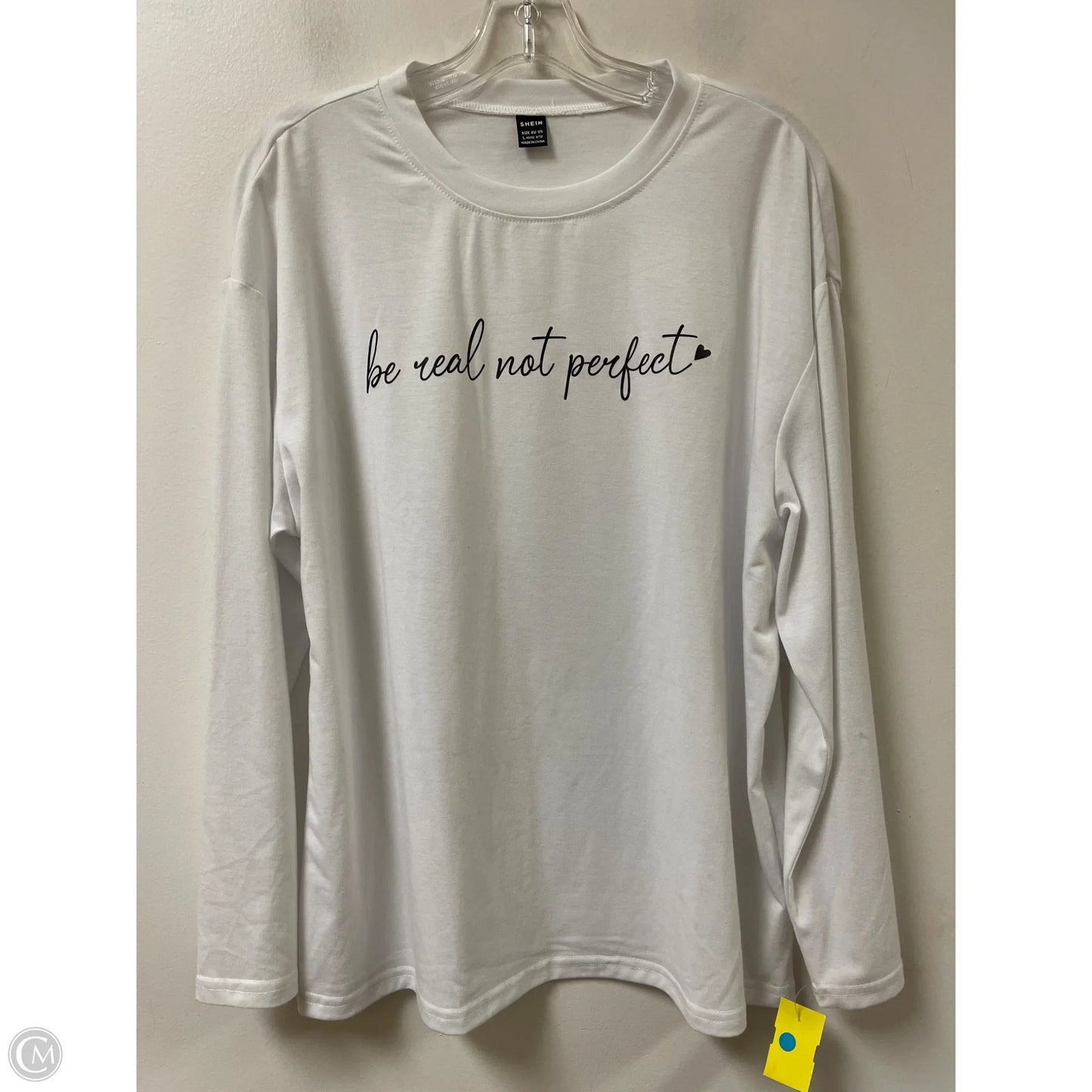 Top Long Sleeve By Shein In White, Size: L