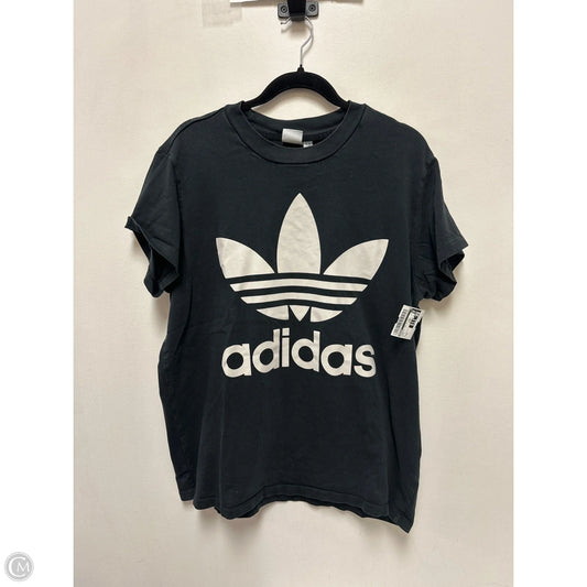 Athletic Top Short Sleeve By Adidas In Black, Size: M