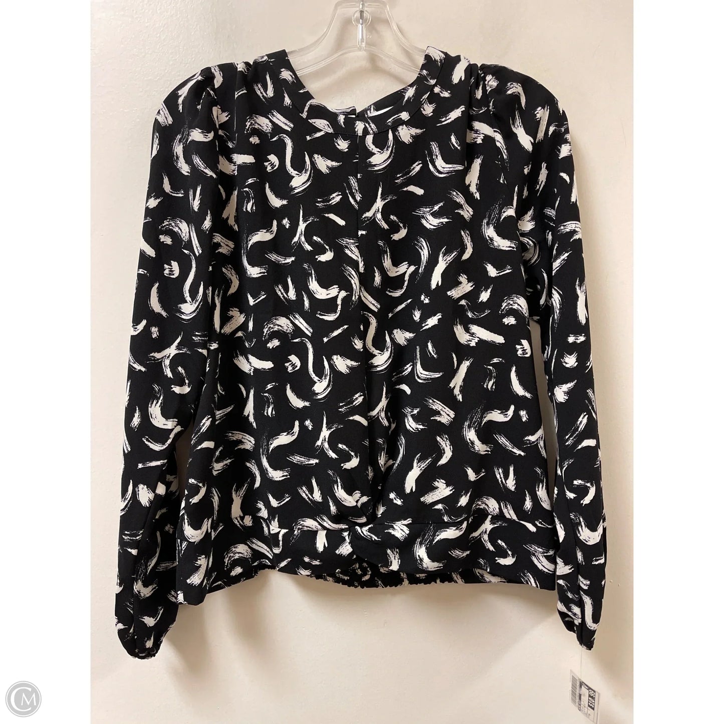 Top Long Sleeve By Nine West In Blue & White, Size: M