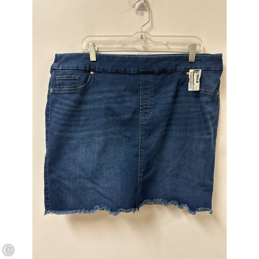 Skirt Mini & Short By Chicos In Blue Denim, Size: 16
