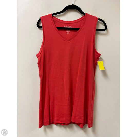 Top Sleeveless By Chicos In Red, Size: L