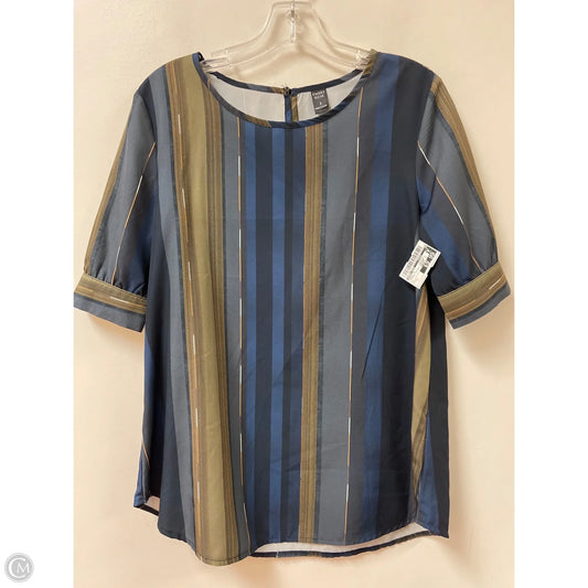 Tunic Short Sleeve By Emery Rose In Striped Pattern, Size: S