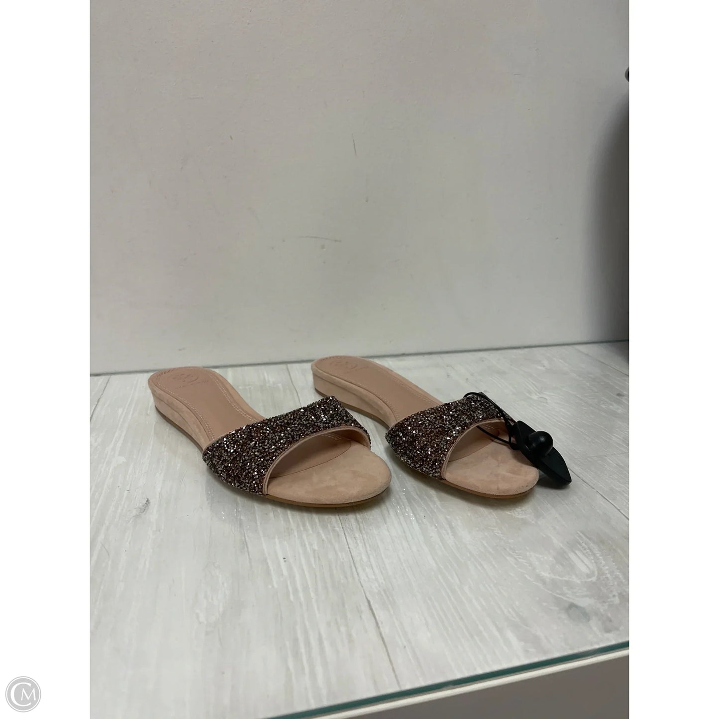 Sandals Designer By Tory Burch In Gold & Silver, Size: 8.5