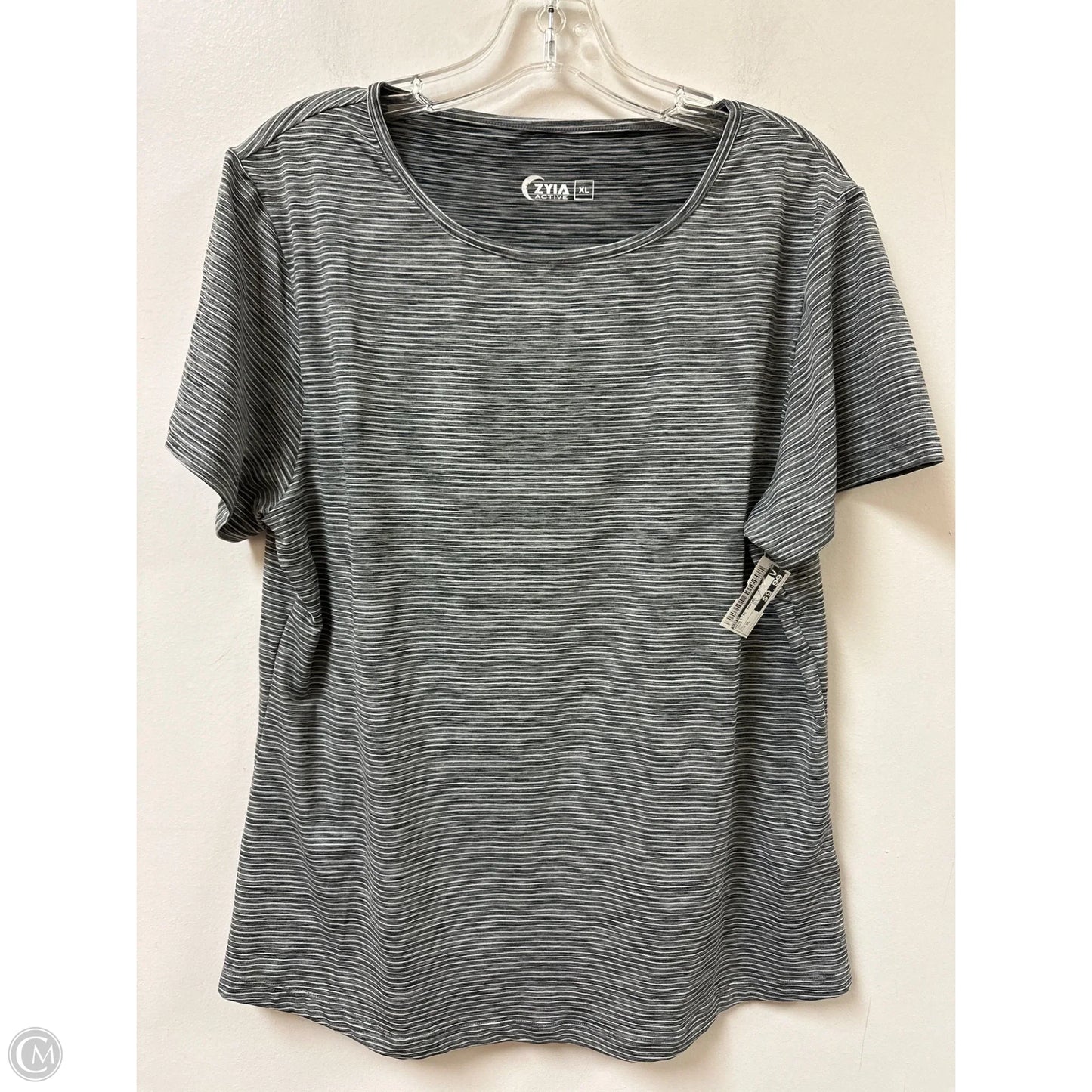 Athletic Top Short Sleeve By Zyia In Grey, Size: Xl