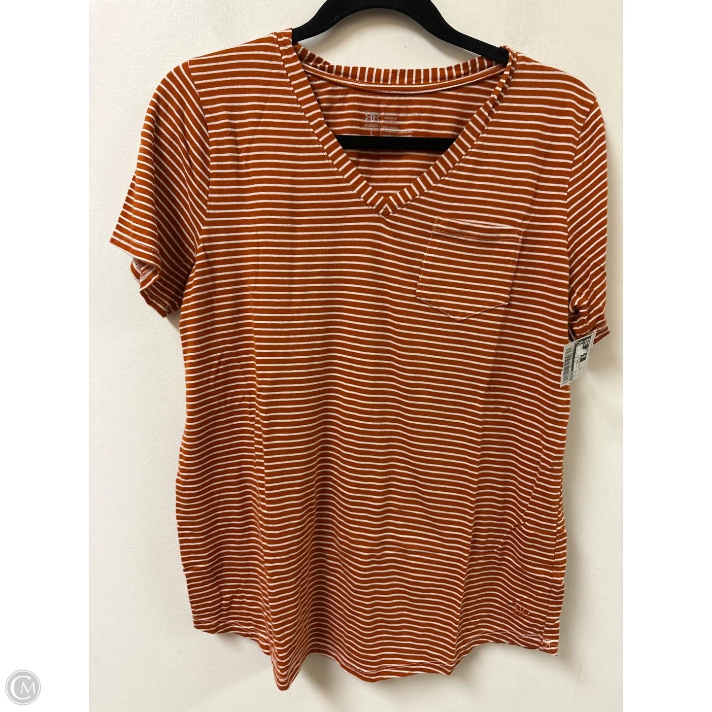 Top Short Sleeve By Albion In Striped Pattern, Size: Xl