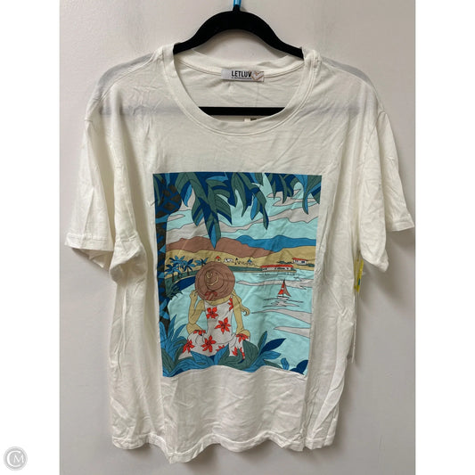 Top Short Sleeve By Anthropologie In Cream, Size: M