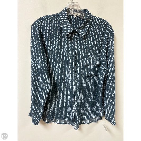 Blouse Long Sleeve By Pleione In Polkadot Pattern, Size: S