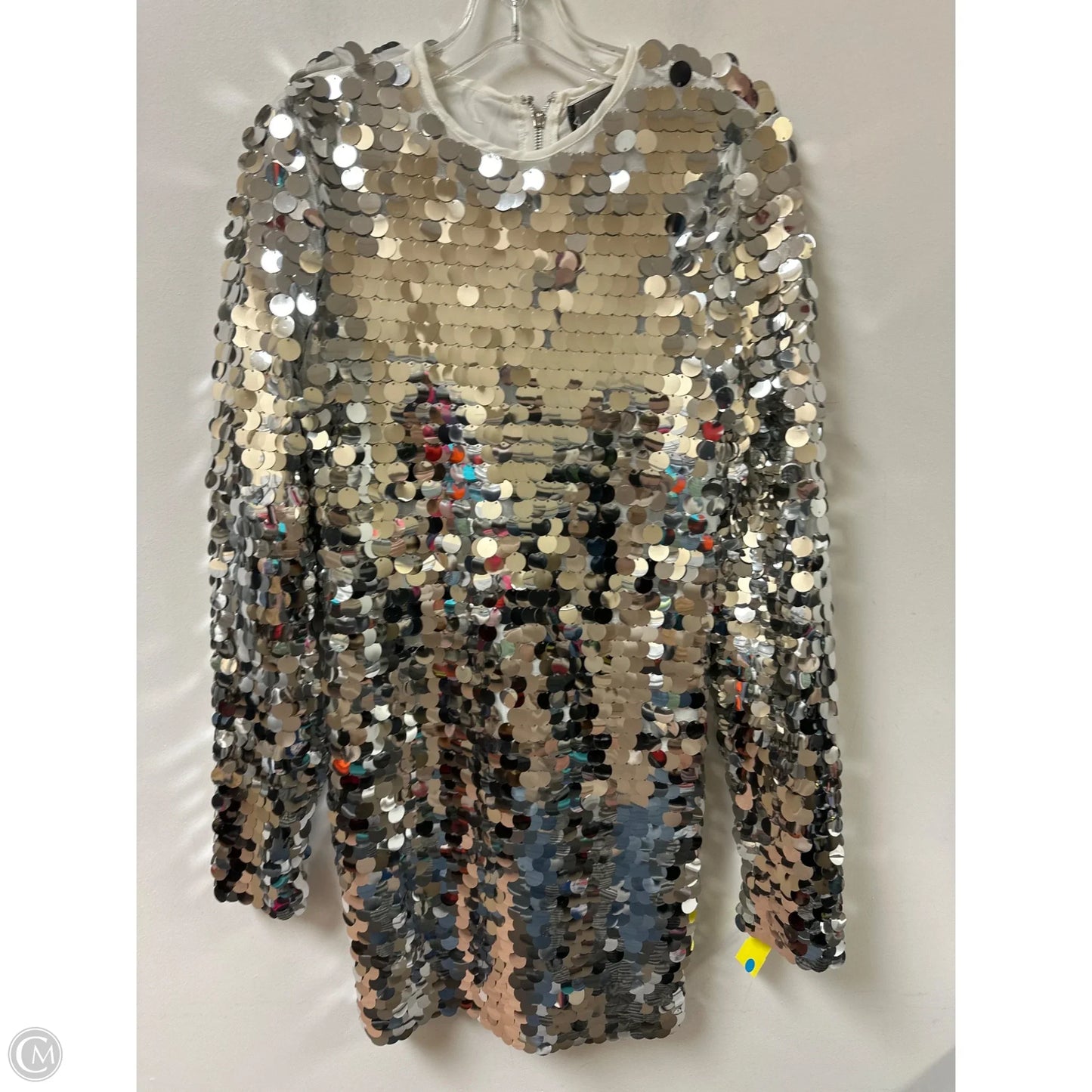 Dress Party Midi By Clothes Mentor In Silver, Size: M