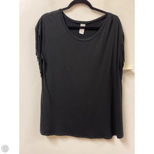 Top Short Sleeve By Clothes Mentor In Black, Size: 1x